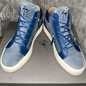 Men blue suede Giuseppe zanotti sneakers size 41